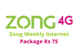 Zong Weekly Internet Package Rs 75