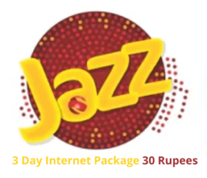 Jazz 3 Day Internet Package 30 Rupees