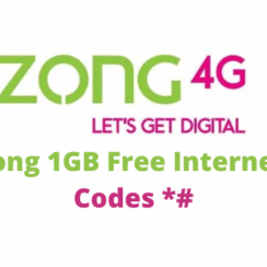 Zong 1GB Free Internet Code 2023