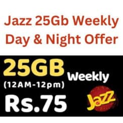Jazz 25GB Weekly Internet Day & Night Package 2023